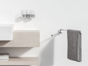 Двойной стеклянный настенный держатель зубной щетки