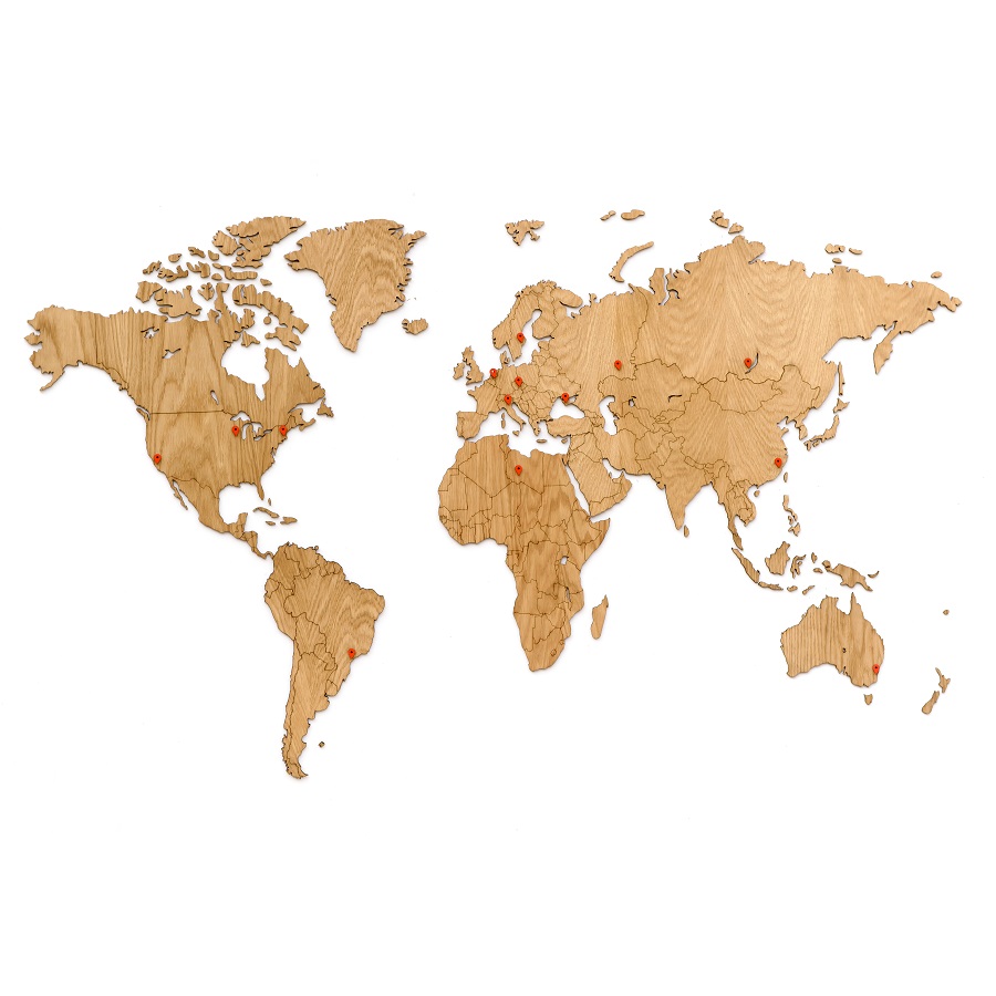 1801 Карта-пазл wall decoration exclusive, 130х78 см, европейский дуб Mimi 