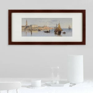 Картина в деревянной раме 35х77 см Sunrise, 1890г КАРТИНЫ В КВАРТИРУ  093655 Белый;коричневый;разноцветный