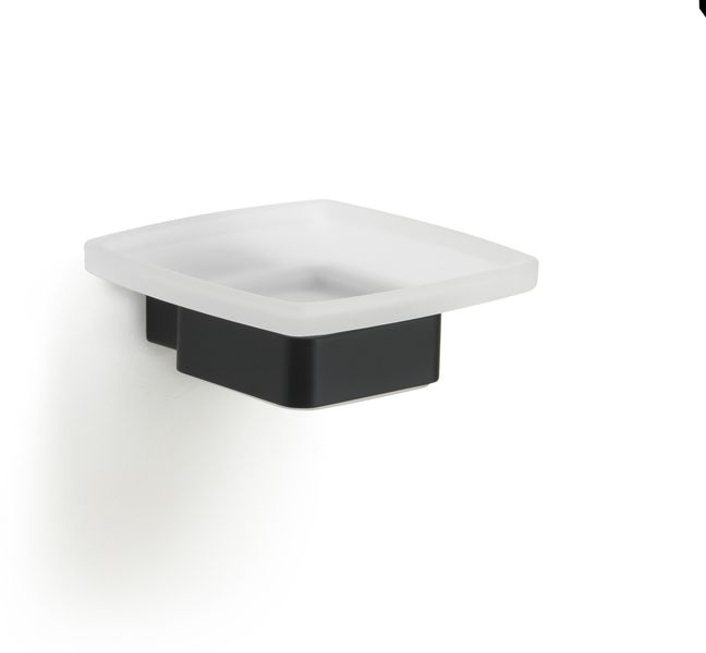 5411(14) Gedy G-Lounge, настенная стеклянная мыльница, цвет черный матовый