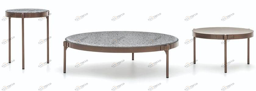 Minotti Круглый столик для сада из камня Tape cord outdoor sun-id-1362217