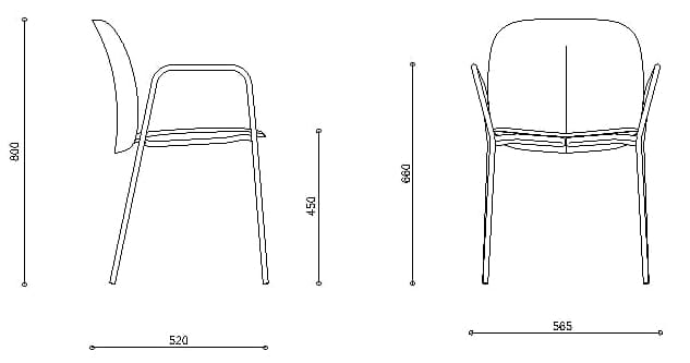 Рециркулированный пластиковый стул с подлокотниками S-CAB Mentha ARCH-00042567 - Вид №19