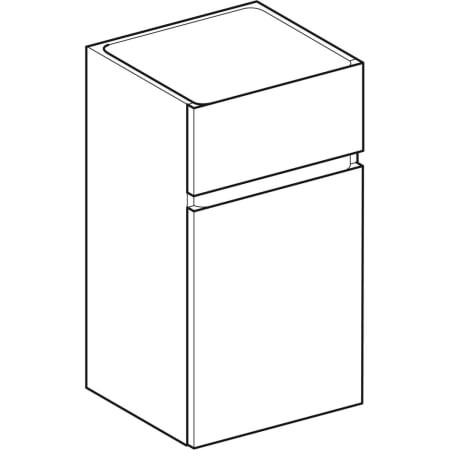 501.921.JK.1 Шкафчик Geberit Renova Plan однодверный с одним выдвижным ящиком Geberit  - Вид №1