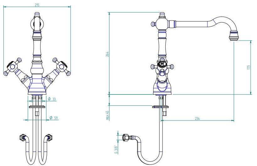 ZAZZERI Смеситель для кухни на одно отверстие с поворотным изливом Kent sun-id-1400367 - Вид №1