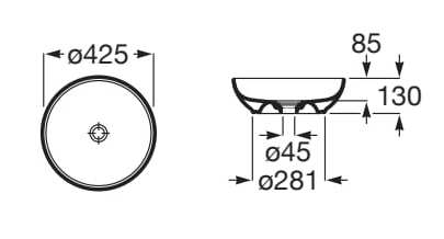 Фарфоровая столешница круглый умывальник Roca BOL 32787M..0 ARCH-00038986 - Вид №3