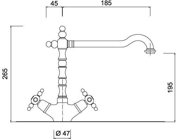 Rubinetteria Giulini Смеситель для раковины на столешнице с одним отверстием Parigi S7356a - Вид №1