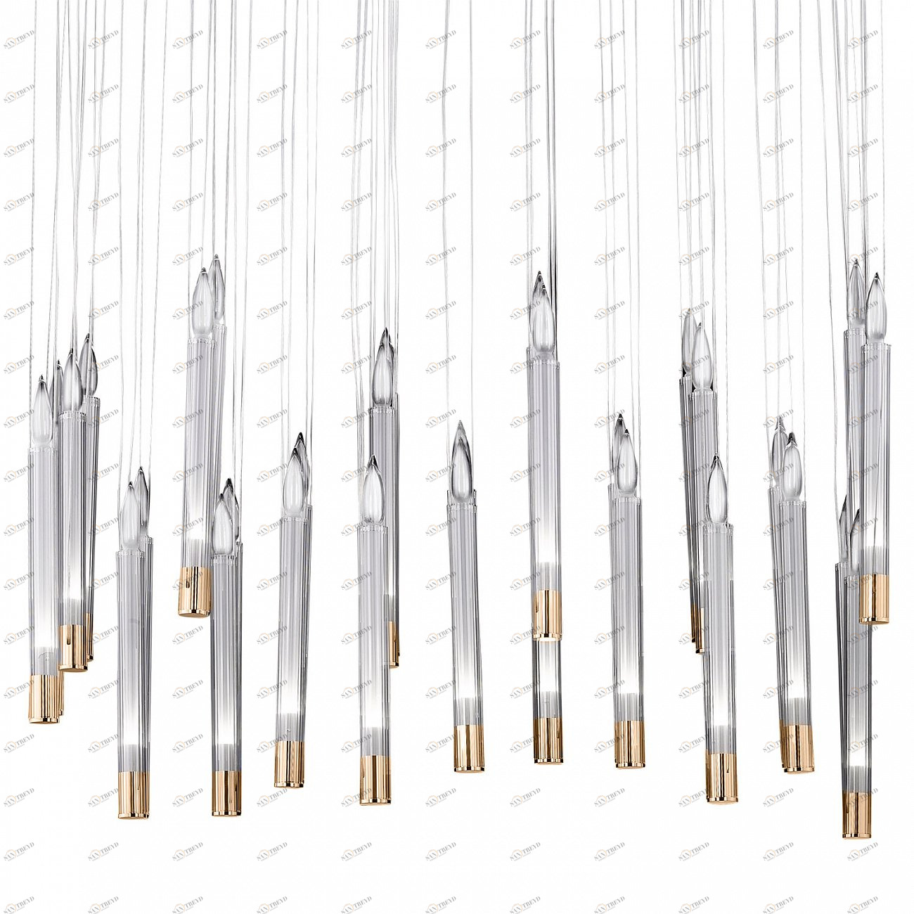 Светильник подвесной 120х118 см латунь с белым Candle PR68094-17 brass DELIGHT COLLECTION ДИЗАЙНЕРСКИЕ 00-3882367 Золото;прозрачный 