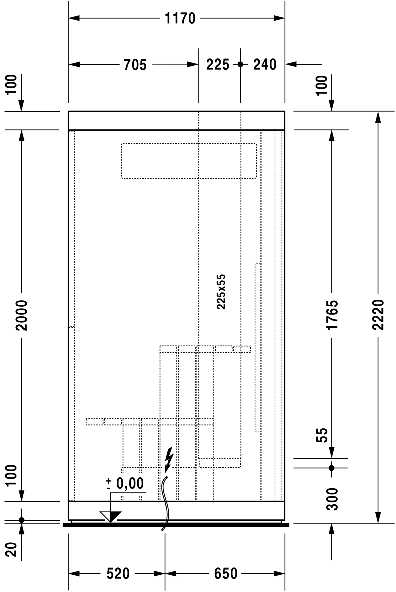 Сауна Inipi, пристенный и угловой вариант Inipi #7501 2350 x 1170 x 2220 мм Duravit 7501..002011000 - Вид №2