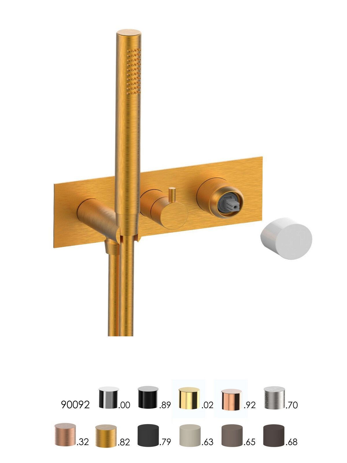 Однорычажный смеситель для ванны с 3 отверстиями и ручным душем Rubinetterie Frattini отдельная эстетика ARCH-00085349 - Вид №6