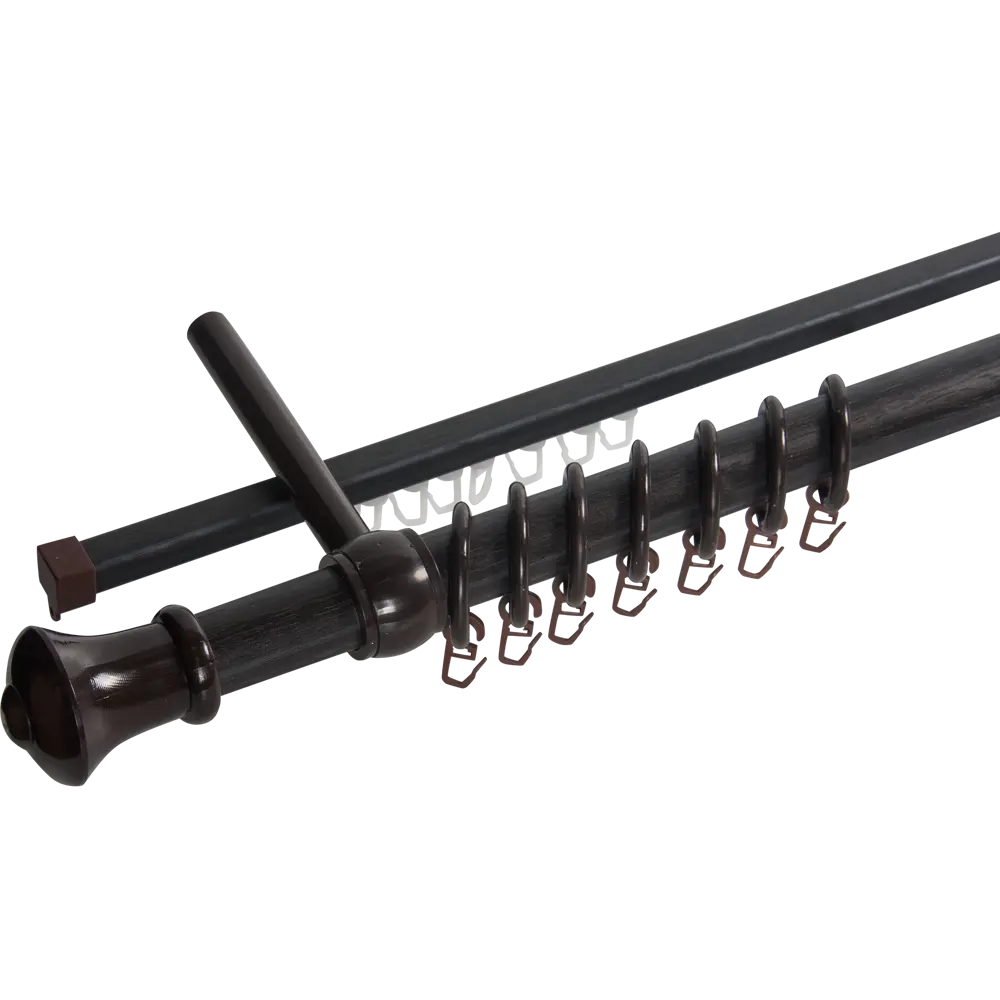 Карниз двухрядный Успех 160 см цвет венге РУССКИЕ КАРНИЗЫ STLM-2048278