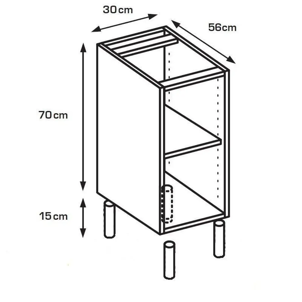 Каркас напольный 40x70x56 см, ЛДСП, цвет белый 82286685 STLM-2011701 DELINIA  - Вид №6