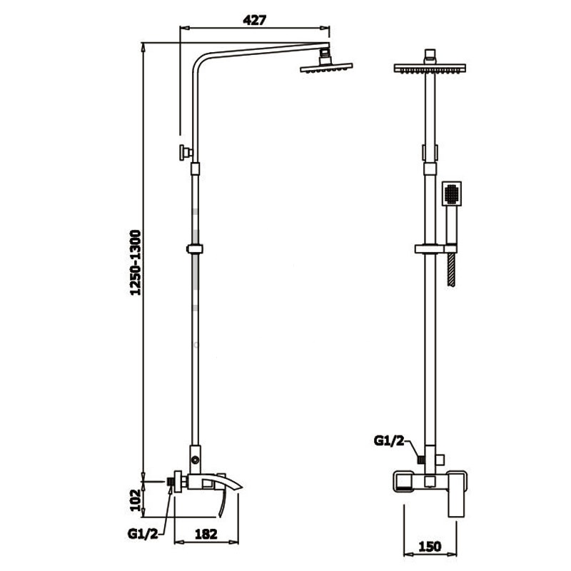 GZ 25062 Душевая система Ganzer Хром Ganzer Германия 13898 - Вид №2