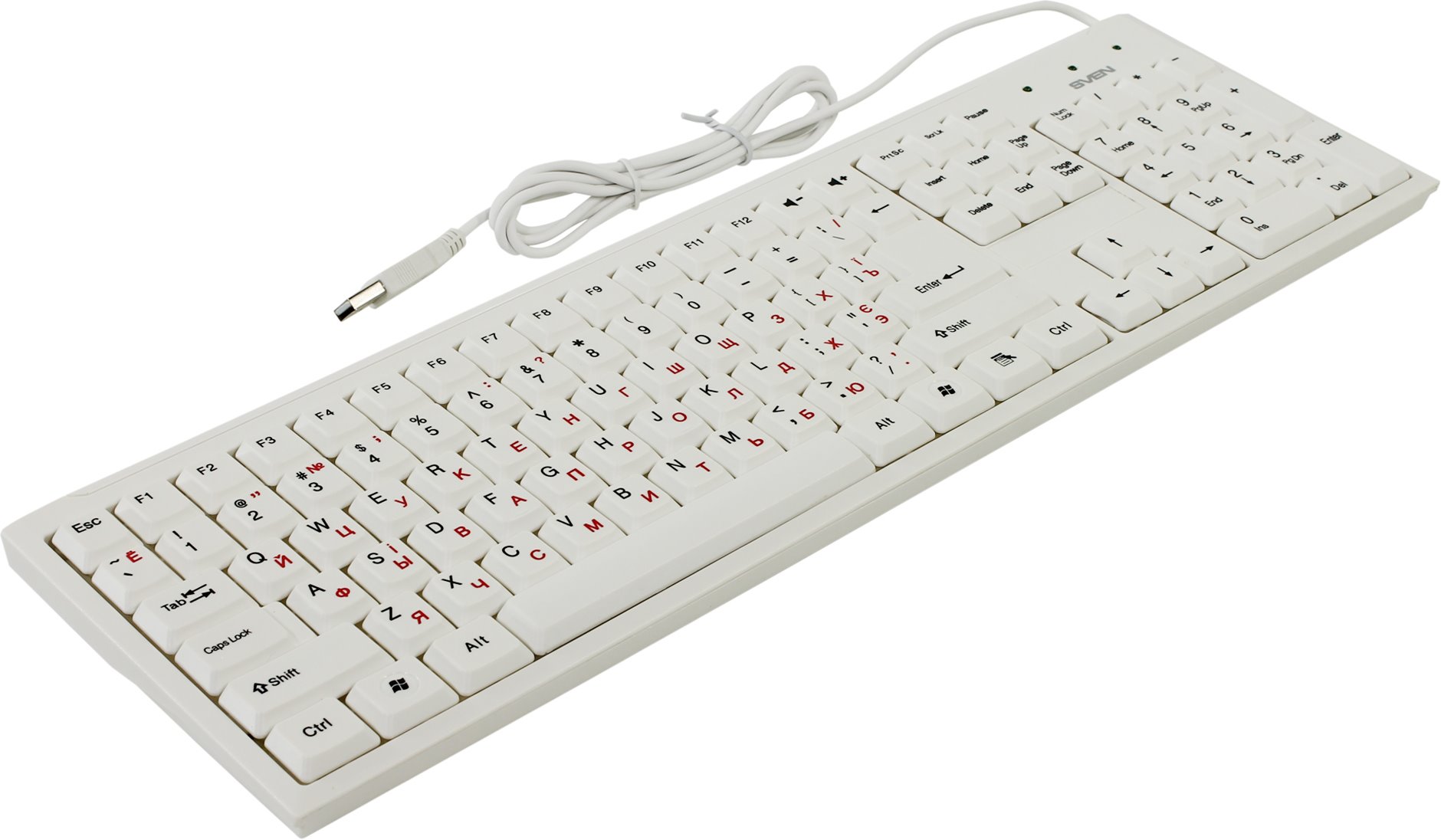 SV-03100303UW Клавиатура standard 303 usb белая Sven Santreyd  - Вид №1