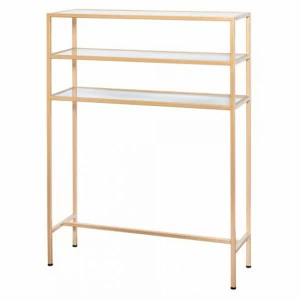 Консоль металлическая золотая со стеклянными полками Галла FOR MISS  263956 Золото;прозрачный