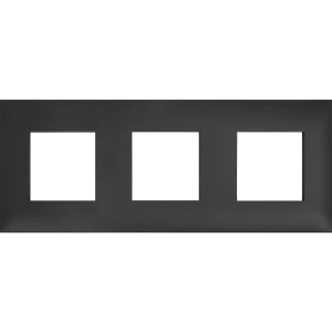 Рамка для розеток и выключателей DKC Avanti 3 поста цвет черный матовый