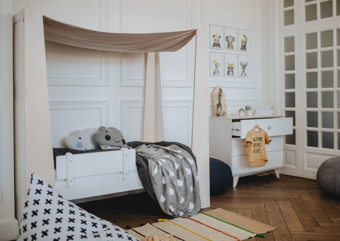 Кровать с пологом Line M 169х88 см белая ELLIPSE ELLIPSE LINE 351618 Белый;молочный Santreyd  - Вид №1