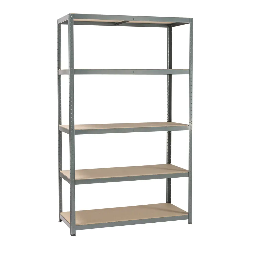 Стеллаж металлический Spaceo 120x196x50 см, 5 полок, цвет серый 81931050 STLM-2148941  - Вид №2