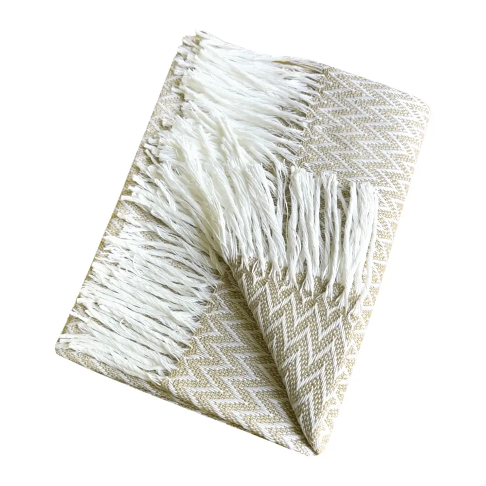 Плед Валенсия бежевый с вензельным узором 140x200 см 89426318 Santreyd STLM-1580293