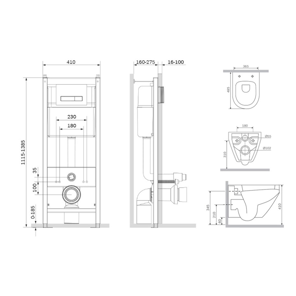 IS30201.701700 Инсталл с клав Start S белый глянц с подв унит FlashClean с сид м/лифт AM.PM Spirit - Вид №6