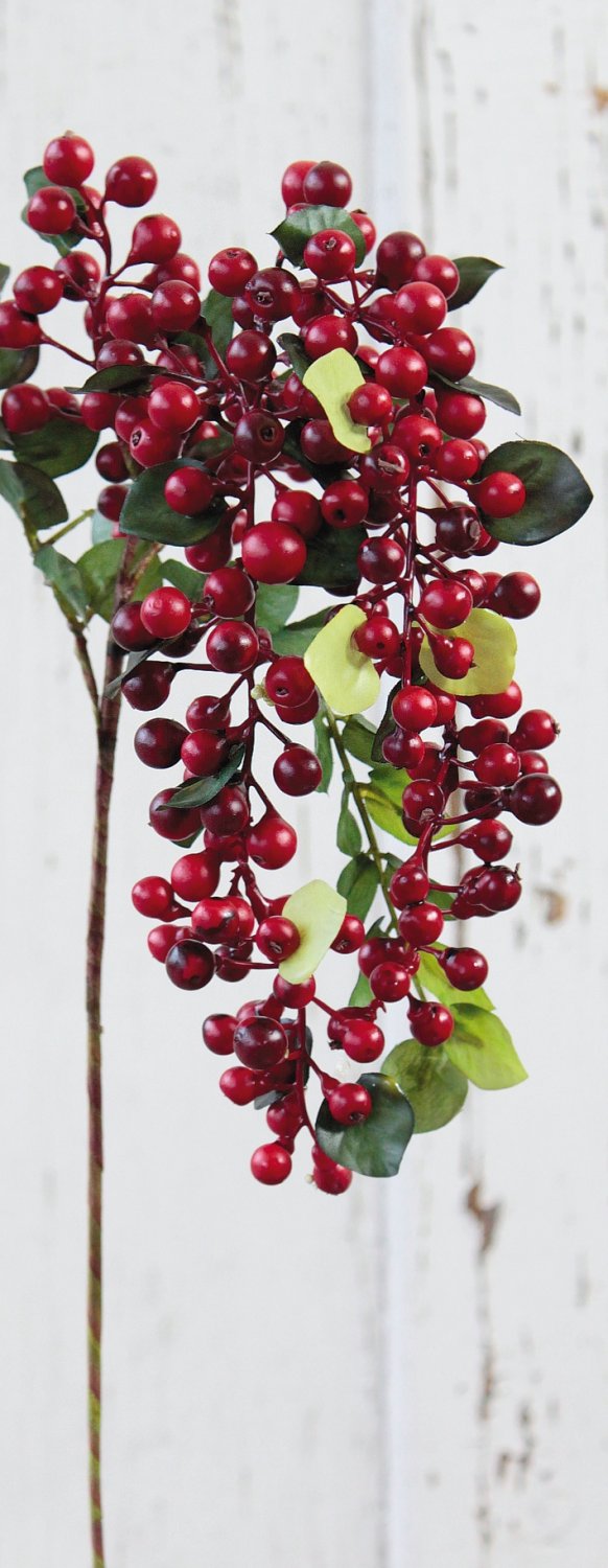 1585 444 a3 Стебель искусственной ягоды, 45 см, красный H-andreas  - Вид №3