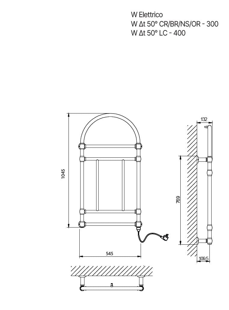 Настенный электрический / горячий водяной полотенцесушитель Gaia Mobili Complements ARCH-00148402 - Вид №1