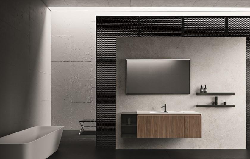 Cerasa Подвесная тумба под умывальник из фанерованной древесины с зеркалом Nerolab sun-id-1468435 - Вид №2