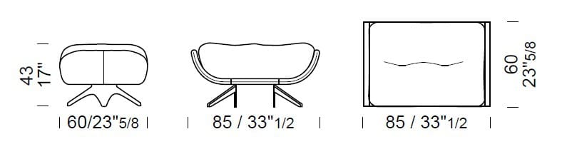 Прямоугольный пуф из ткани Borzalino Ayton ARCH-00138396 - Вид №2