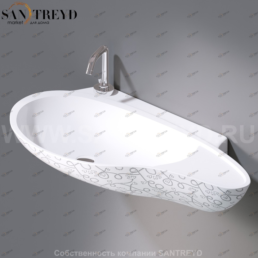 L500T0R1V4.400 Подвесная раковина настенная овальная A. e T. Italia SPOT белая AeT ITALIA ACCENT