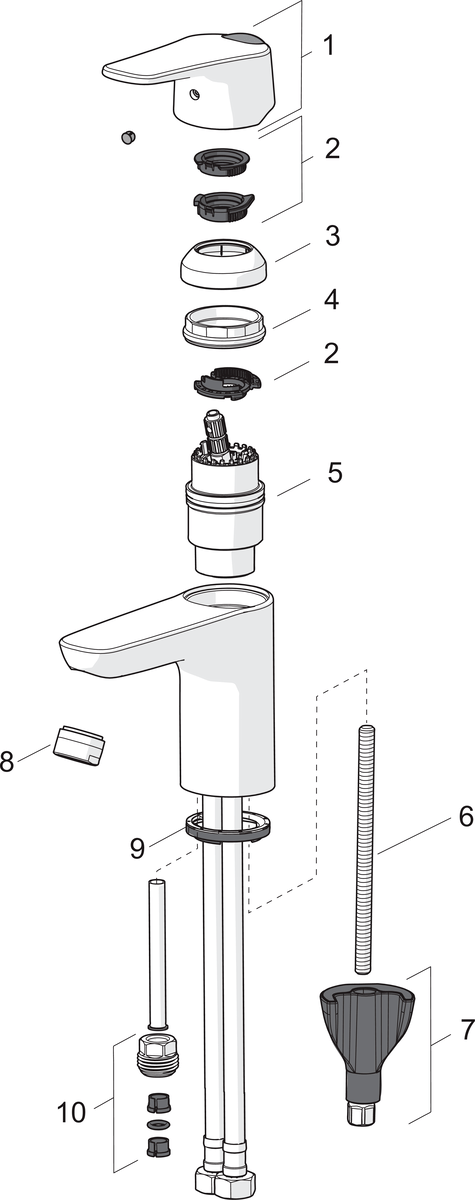Oras 1810FG Смеситель для умывальника 1810FG Vega Хром  - Вид №4