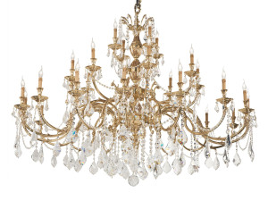 Французская золотая люстра с кристаллами Schoeler