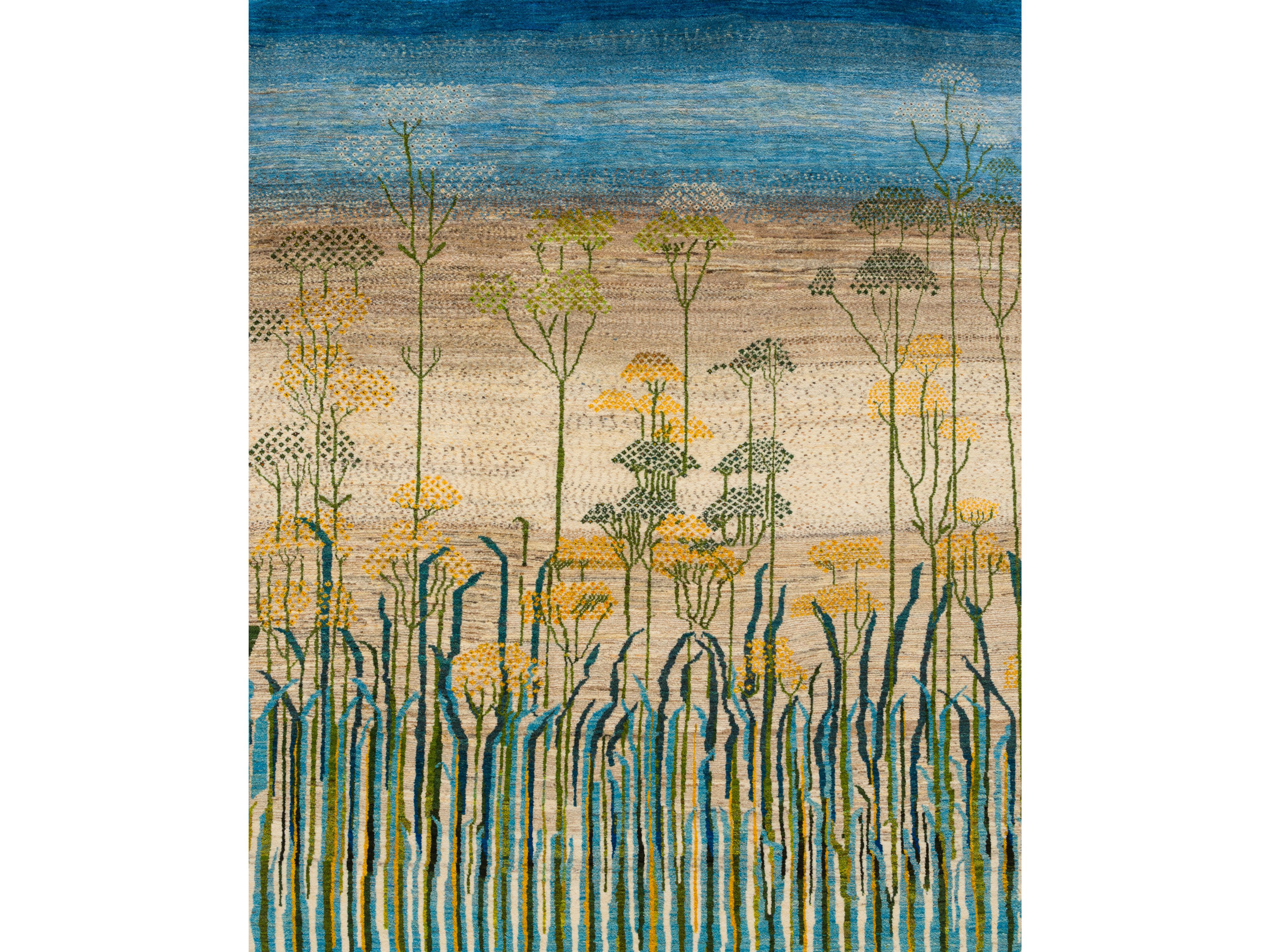 Шерстяной прямоугольный цветочный ковер Zollanvari Shorelines-Gabbehs Флора и фауна ARCH-00047172 - Вид №1