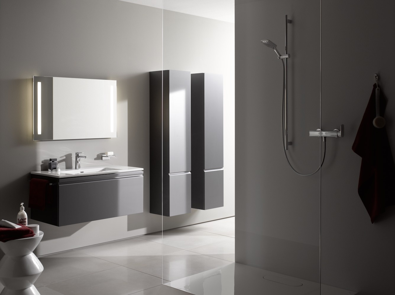 H4029501102661 Шкафчик высокий, 4 полочки стеклянные, петли справа LAUFEN PRO - Вид №14