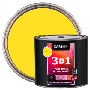 Эмаль по ржавчине 3 в 1 Carbon цвет желтый 2.4 кг 82739817 STLM-2035774