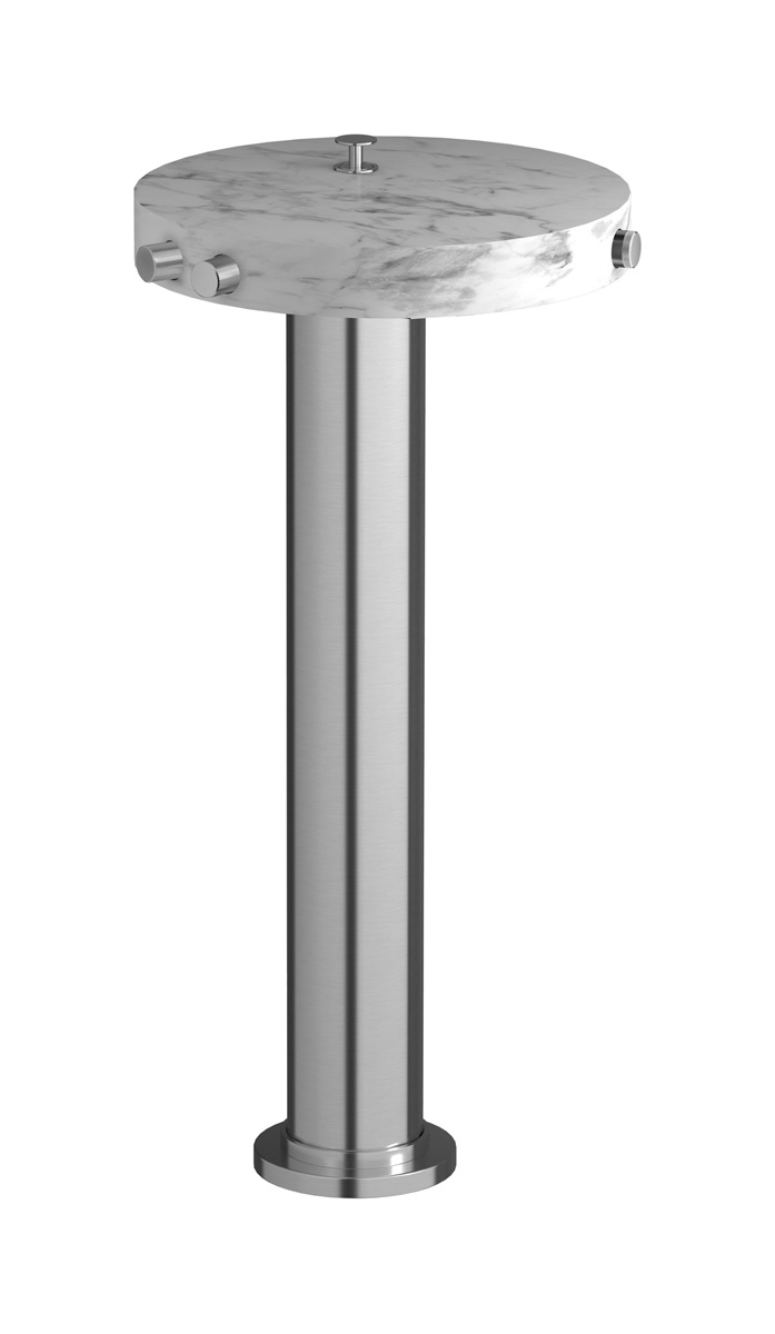 Напольный смесиель для ванны с встроенным душем. WE ARE IB mr399ss_1 Brushed Nickel Marmo