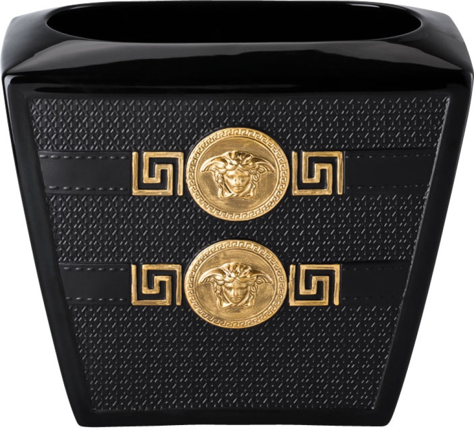 10565677 Rosenthal Versace Ваза Rosenthal Versace Символ Версаче 18см, фарфор, черная (золотая Медуза) Фарфор 