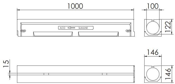 ACO PASSAVANT Канал дренажный из полимербетона Aco slimline 7110 - Вид №1