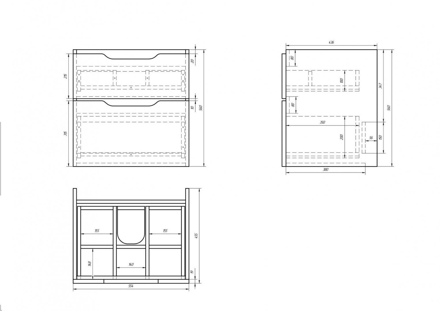 Тумба Q 60 DREJA 990001 - Вид №1