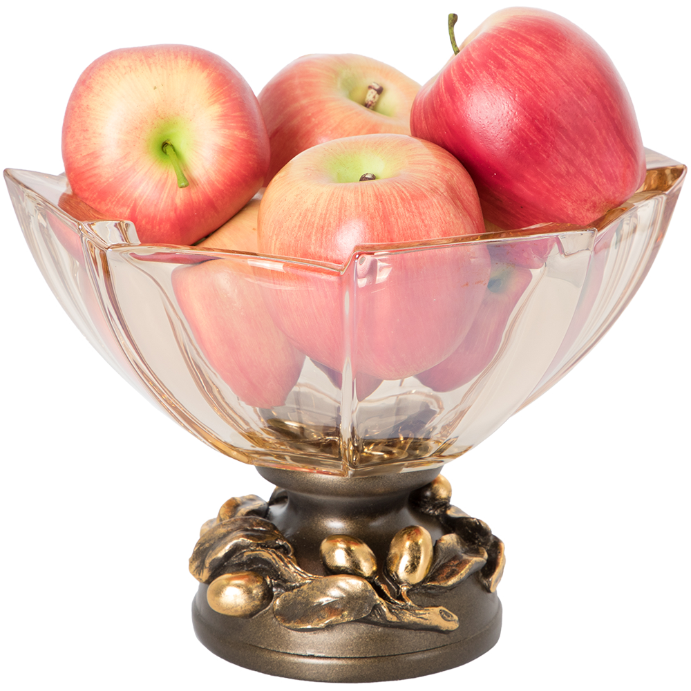 52102+52104 Фруктовница и ваза Oliva Branch Gold Бронза BOGACHO  - Вид №2