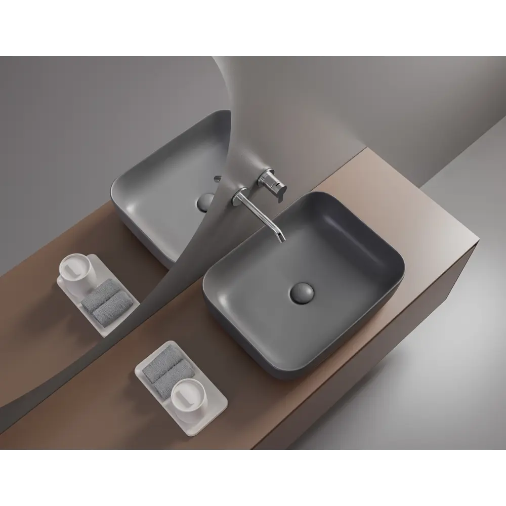 Раковина Culto Jet накладная 40 см цвет серый матовый STLM-2179951 - Вид №4