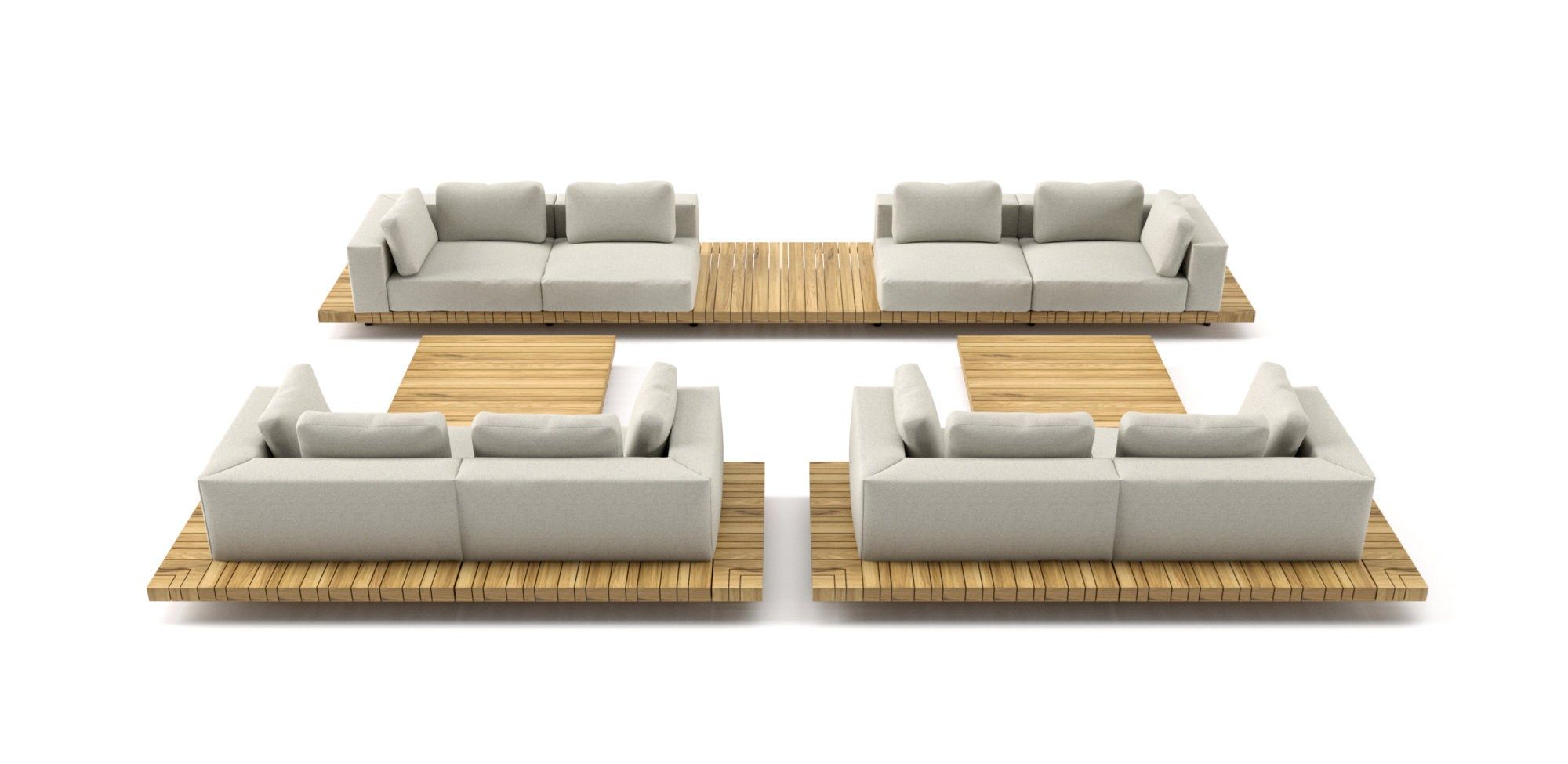 Низкий квадратный стол из тикового дерева solpuri Плато ARCH-00014566