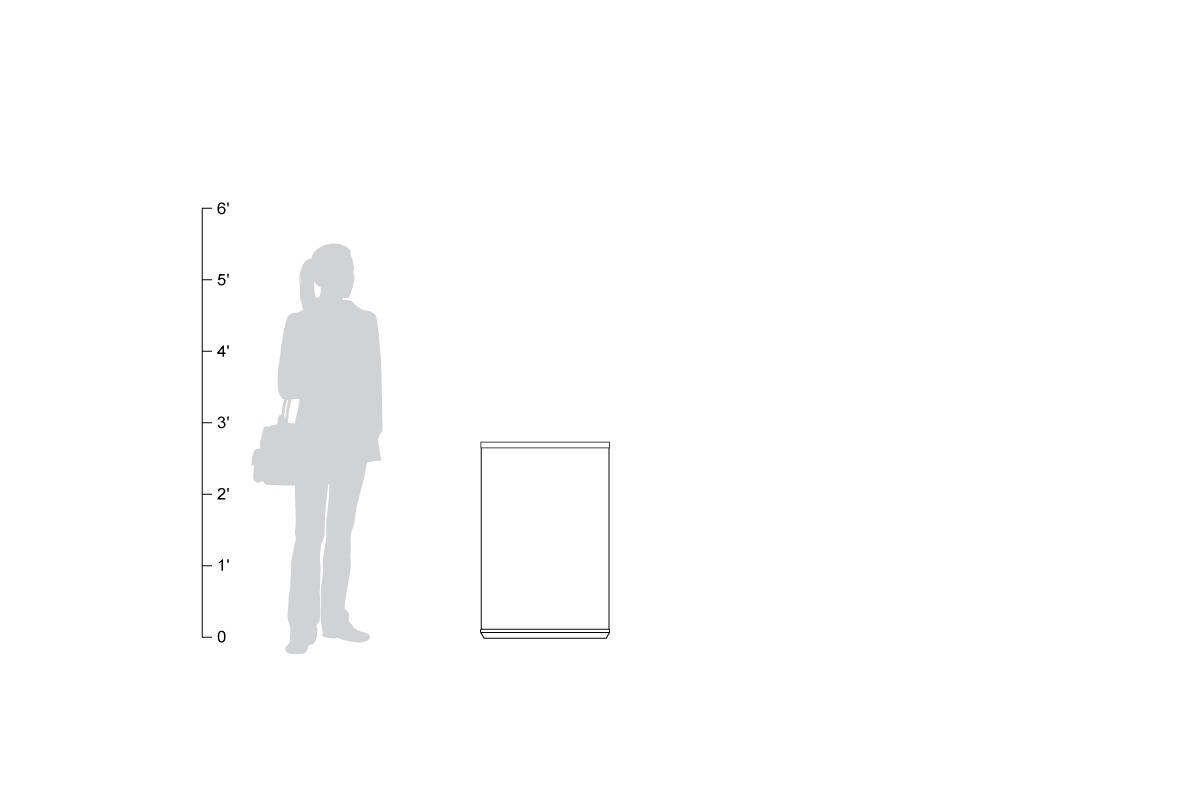 Универсальная емкость для мусора и утилизации, 36 галлонов, с боковым отверстием, стандартное отверстие / круглое отверстие, изображение мусора на сером фоне, изображение бутылок и банок на синем фоне, корпус из нержавеющей стали с матовой отделкой Forms Forms-surfaces FRMR195 - Вид №26