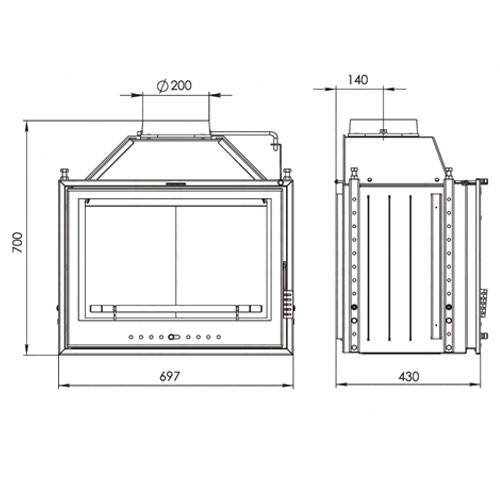 Каминная топка Мета Эльба 700 Ш 1480 - Вид №1