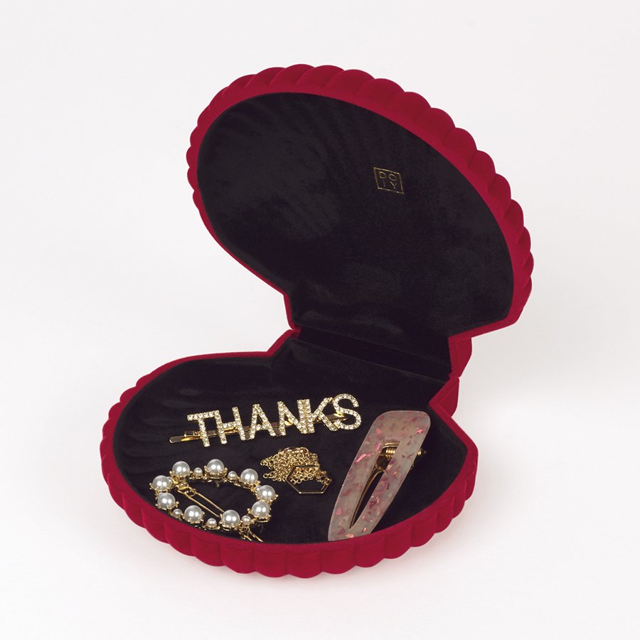 Шкатулка для украшений бархатная красная Shell DOIY  00-3880882 Красный  - Вид №1