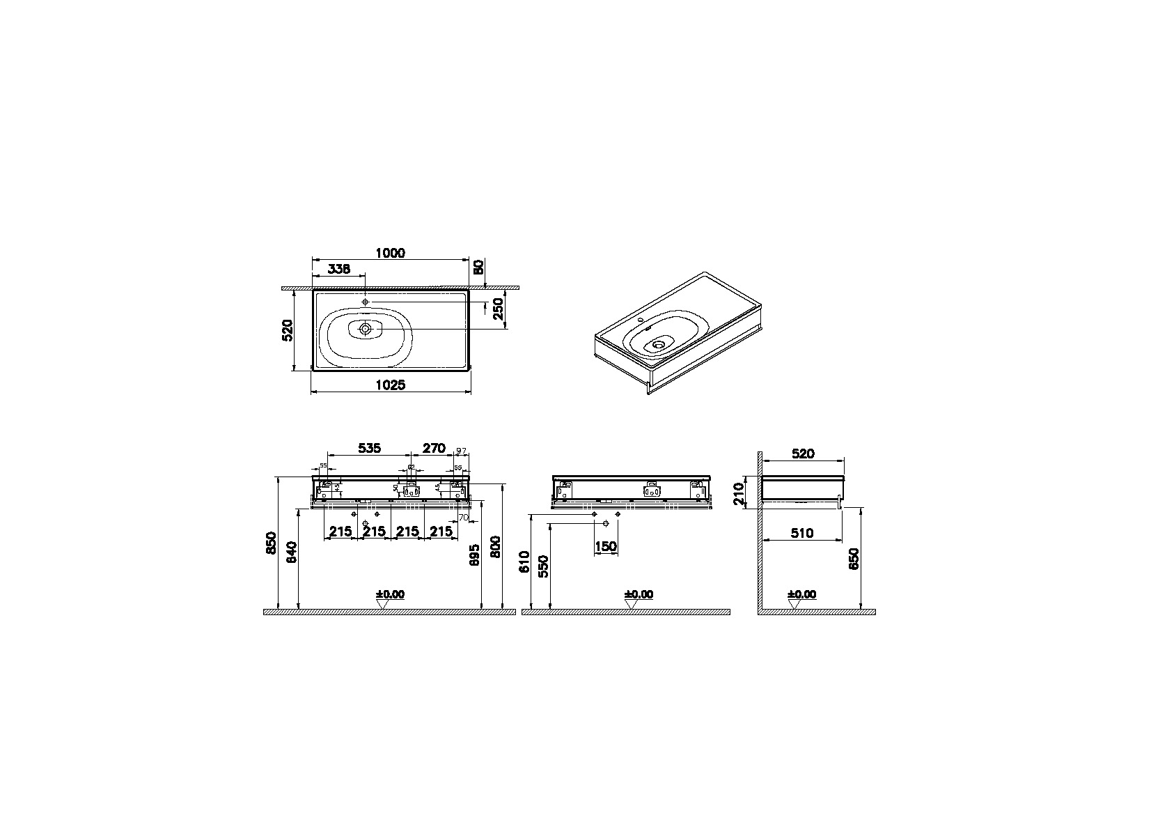 64089 Раковина Vitraglobal Equal - Вид №1