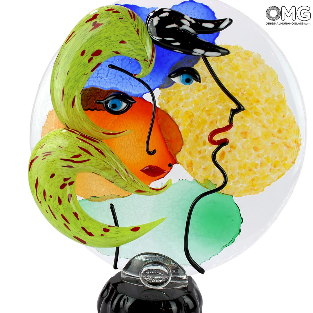 4731 ORIGINALMURANOGLASS Скульптура Голова Женщины - Pop Art - Original Murano Glass OMG 35 см  - Вид №1