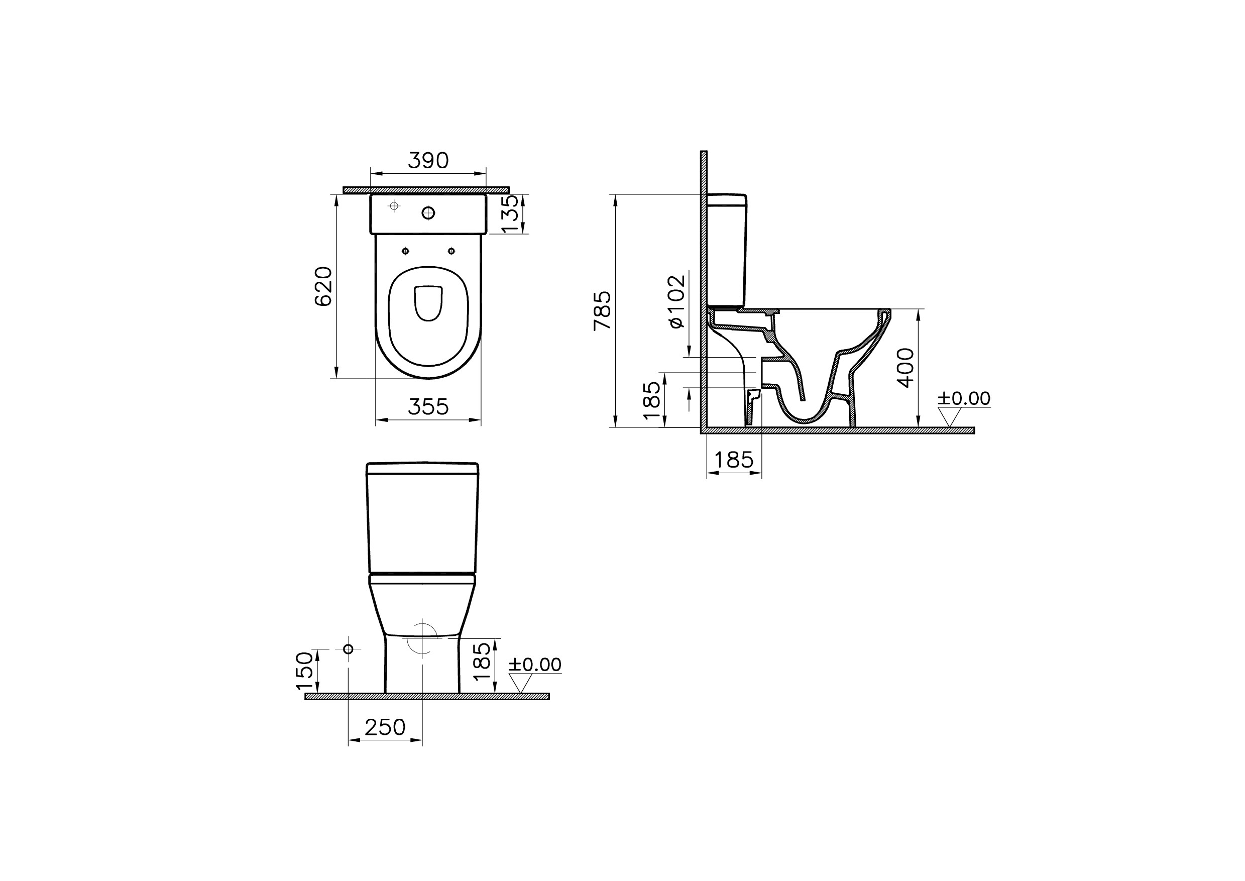 7044B003-0075 Биде Vitraglobal Integra - Вид №1