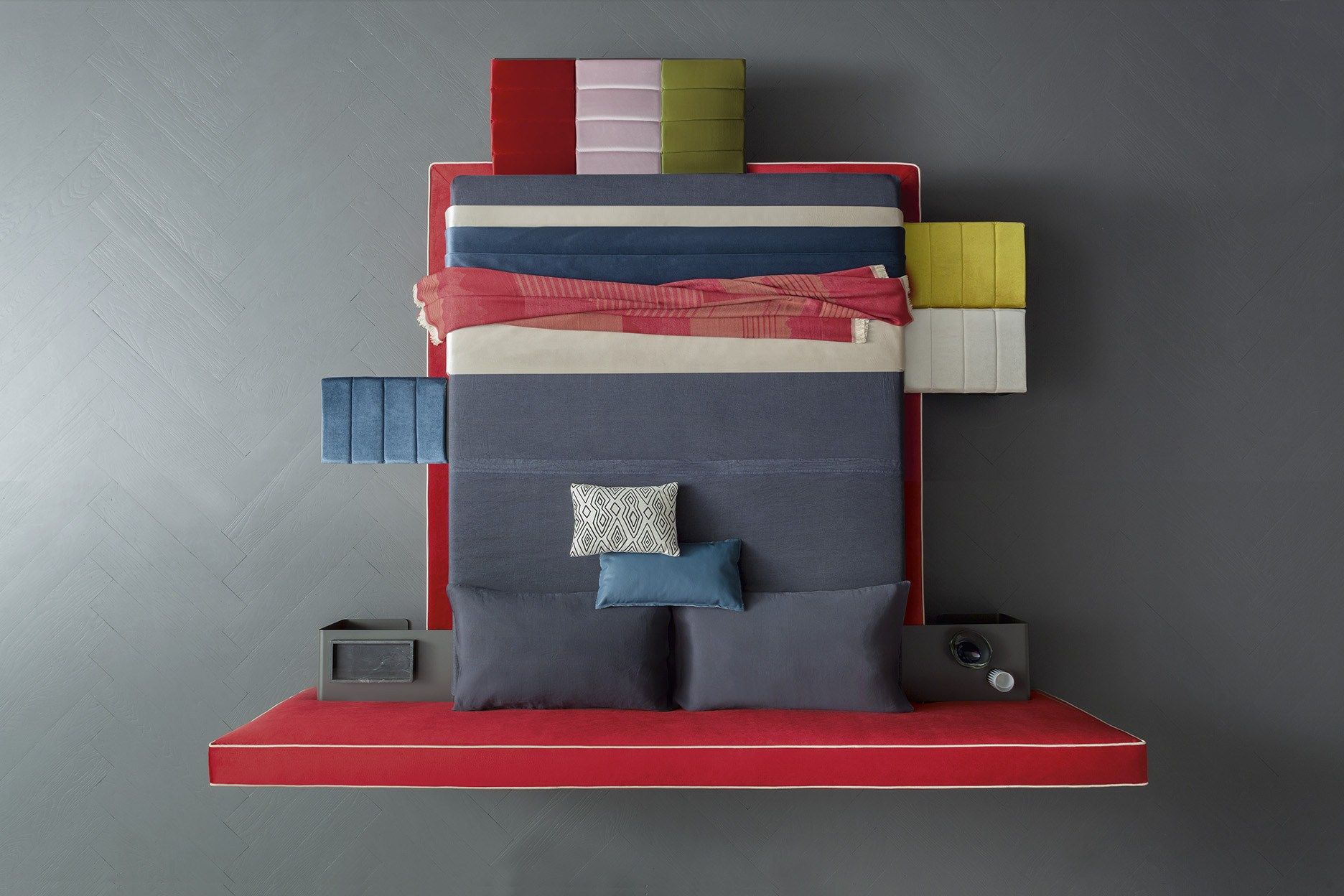 Двуспальная кровать для хранения ткани с мягким изголовьем Felis Bedstories ARCH-00105228 - Вид №32