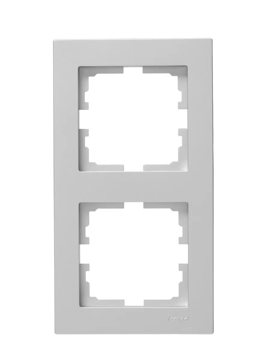 VESNA Рамка 2-ая вертикальная без вст серебро LEZARD 742-4300-152