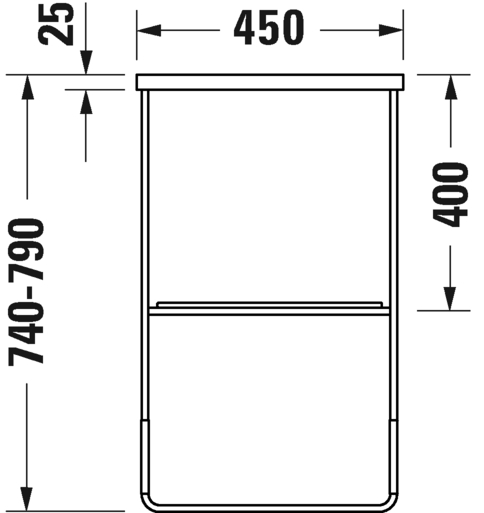 0031154600 Консоль металлическая напольная ** DuraSquare #003115 565 x 451 мм
Черный матовый Хром Duravit - Вид №2