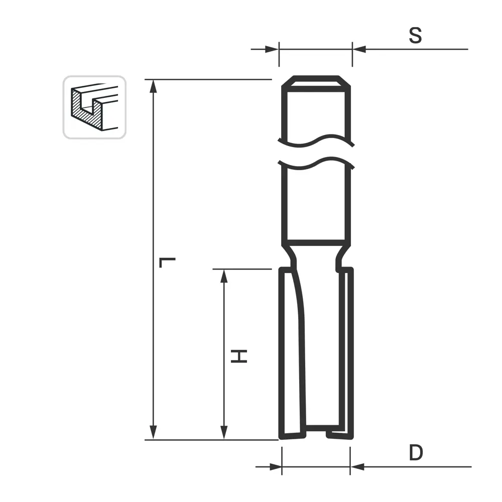 Фреза пазовая Fit 36641, по дереву, 12x58 мм STLM-2002343 - Вид №1